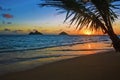 Pacific sunrise at Lanikai beach in Hawaii