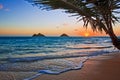 Pacific sunrise at Lanikai beach in Hawaii