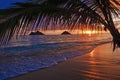 Pacific sunrise at Lanikai beach in Hawaii