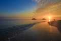 Pacific sunrise at lanikai beach, hawaii Royalty Free Stock Photo