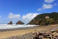 Heceta Lighthouse Keeper`s House in Devils Elbow State Park, Pacific Coast of Oregon, Pacific Northwest, USA Royalty Free Stock Photo