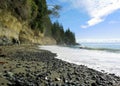 Vancouver Island, British Columbia, Pacific Waves Breaking on Mystic Beach, Juan de Fuca Marine Provincial Park, Canada Royalty Free Stock Photo