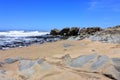 Pacific Beach and Rocks at Bean Hollow State Park, California, USA Royalty Free Stock Photo