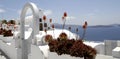 Pacification sea Summer holidays Greece Santorini church color blue sea Royalty Free Stock Photo