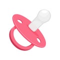 Pacifier baby dummy care nipple for newborn child , pink nipples dummies for girl, isolated on white background, flat design