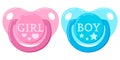 Pacifier baby dummy vector icon set isolated on white background. Royalty Free Stock Photo