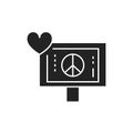 Pacifism glyph black icon. Social protest. Pictogram for web page, mobile app, promo Royalty Free Stock Photo