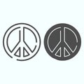 Pacifism line and solid icon. Peace symbol vector illustration isolated on white. Sign pacifist outline style design