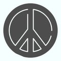 Pacifism solid icon. Peace symbol vector illustration isolated on white. Sign pacifist glyph style design, designed for