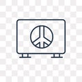 Pacifism vector icon isolated on transparent background, linear