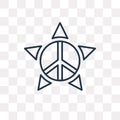 Pacifism vector icon isolated on transparent background, linear