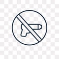 Pacifism vector icon isolated on transparent background, linear