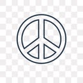 Pacifism vector icon isolated on transparent background, linear