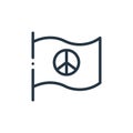 pacifism vector icon isolated on white background. Outline, thin line pacifism icon for website design and mobile, app development