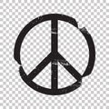 Pacifist, symbol of peace. Black stamp on transperent background. Vector sign Royalty Free Stock Photo