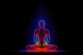 Pacifying spirituality Concept of meditation and spiritual practice, expanding of consciousness, chakras and astral body