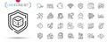 Pack of Ab testing, International copyright and Puzzle line icons. Pictogram icon. Vector