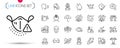 Pack of Anxiety, Umbrella and Skin condition line icons. Pictogram icon. Vector