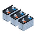 Pack of battery icon, isometric style