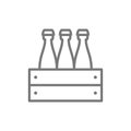 Pack of beer bottles line icon.