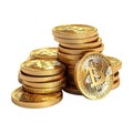 Pack of Bitcoin on Transparent Background - Ai Generated Royalty Free Stock Photo
