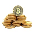Pack of Bitcoin on Transparent Background - Ai Generated Royalty Free Stock Photo