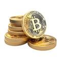 Pack of Bitcoin on Transparent Background - Ai Generated Royalty Free Stock Photo