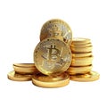 Pack of Bitcoin on Transparent Background - Ai Generated Royalty Free Stock Photo