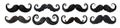Pack of Black Mustachio on Transparent background Royalty Free Stock Photo