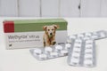 pack and blister of Wethyrox, a drug for dogs used to treat hypothyroidism