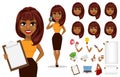 African American business woman cartoon character