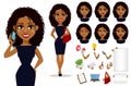 African American business woman cartoon character