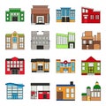 Pack of Buildings and Structure Flat Icons Royalty Free Stock Photo