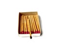 Pack of burnt matches on white background Royalty Free Stock Photo