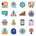 Pack of Business and Finance Flat Icons Royalty Free Stock Photo