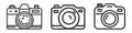 Pack of Camera Icons and Camera on White Background. Icon set, collection Royalty Free Stock Photo