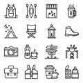 Pack of Camping Accessories Linear Icons