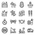 Pack of Camping and Picnic Linear Icons