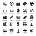 Pack of Car Service Glyph Icons