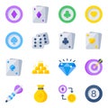 Pack of Casino Flat Icons Royalty Free Stock Photo