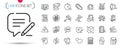 Pack of Chemistry lab, Accounting and Teamwork question line icons. Pictogram icon. Vector