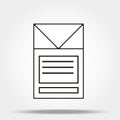 A pack of cigarettes or cigarette box line art  icon for apps and websites Royalty Free Stock Photo