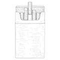 Pack of cigarettes. Hand drawn sketch Royalty Free Stock Photo