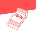 The pack of cigarettes with inscription pain. Vector illustrations. Royalty Free Stock Photo