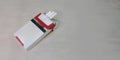 A pack of cigarettes in a white background Royalty Free Stock Photo