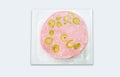 Pack of circular shaped sliced mortadella with olives