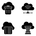 Pack of Cloud Computing and Storage Solid Icons Royalty Free Stock Photo