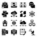 Pack of Cloud, Technology and Networking Solid Icons Royalty Free Stock Photo