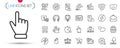 Pack of Coins, Instruction manual and Video conference line icons. Pictogram icon. Vector