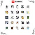 Pack of 25 creative Filled line Flat Colors of idea, development, devices, develop, coding